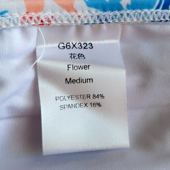 Tutorutor High Waisted Ruffle Floral Print Bikini Set Size M - Picture 12 of 13